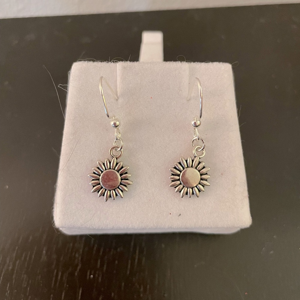 Handmade Sunflower Fishhook Earrings